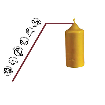 Nachhaltige handgegossene Säulen-Bienenwachskerzen aus reinem Bienenwachs, ethisch geerntete,  luftreinigend und umweltfreundlich