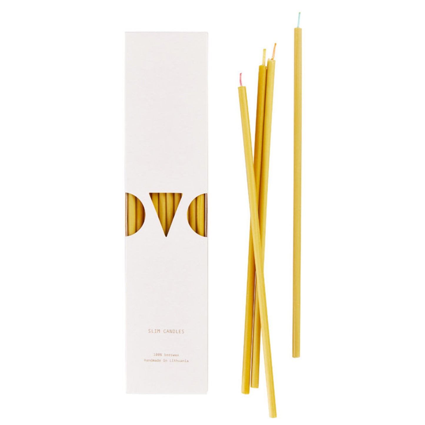 Schlanke Bienenwachskerzen, handgefertigt aus 100 % reinem Bienenwachs mit Baumwoll-Docht, schadstofffrei und natürlich