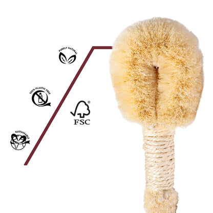 Sisal-Körperbürste für Selfcare-Rituale – energetisierend am Morgen, Anti-Cellulite-Effekt und nachhaltige Hautpflege