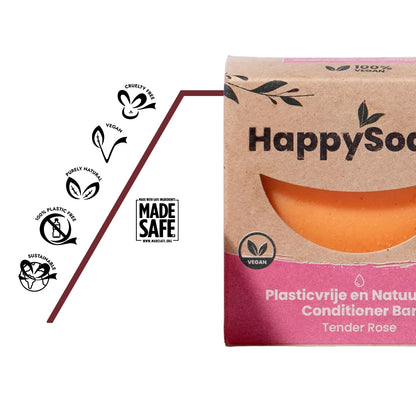 Zero-Waste-Haarpflege – feste Conditioner Bar ersetzt herkömmliche flüssige Conditioner, spart Wasser und CO₂. Tierversichsfrei & vegan.