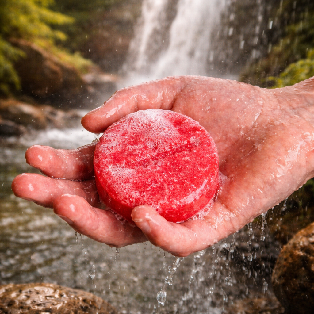 Shampoo Seife – Kombination aus Feuchtigkeit, Pflege, Glanz und fruchtigem Duft für alle Haartypen. Unter der Dusche.