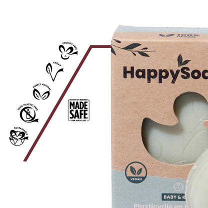 Nachhaltige Seifenbar für Kinder – vegan, plastikfrei verpackt, handgefertigt und biologisch abbaubar. Kombination aus sanfter Pflege, Feuchtigkeit und natürlicher Sicherheit für Kinderhaare.