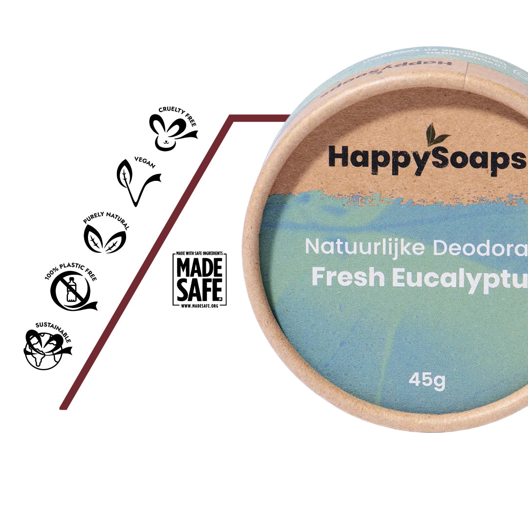 Zero-Waste-Deodorant – kompakte Form ersetzt herkömmliche Deosprays, spart Verpackung und CO₂ – vegan, handgefertigt, plastikfrei verpackt und biologisch abbaubar.