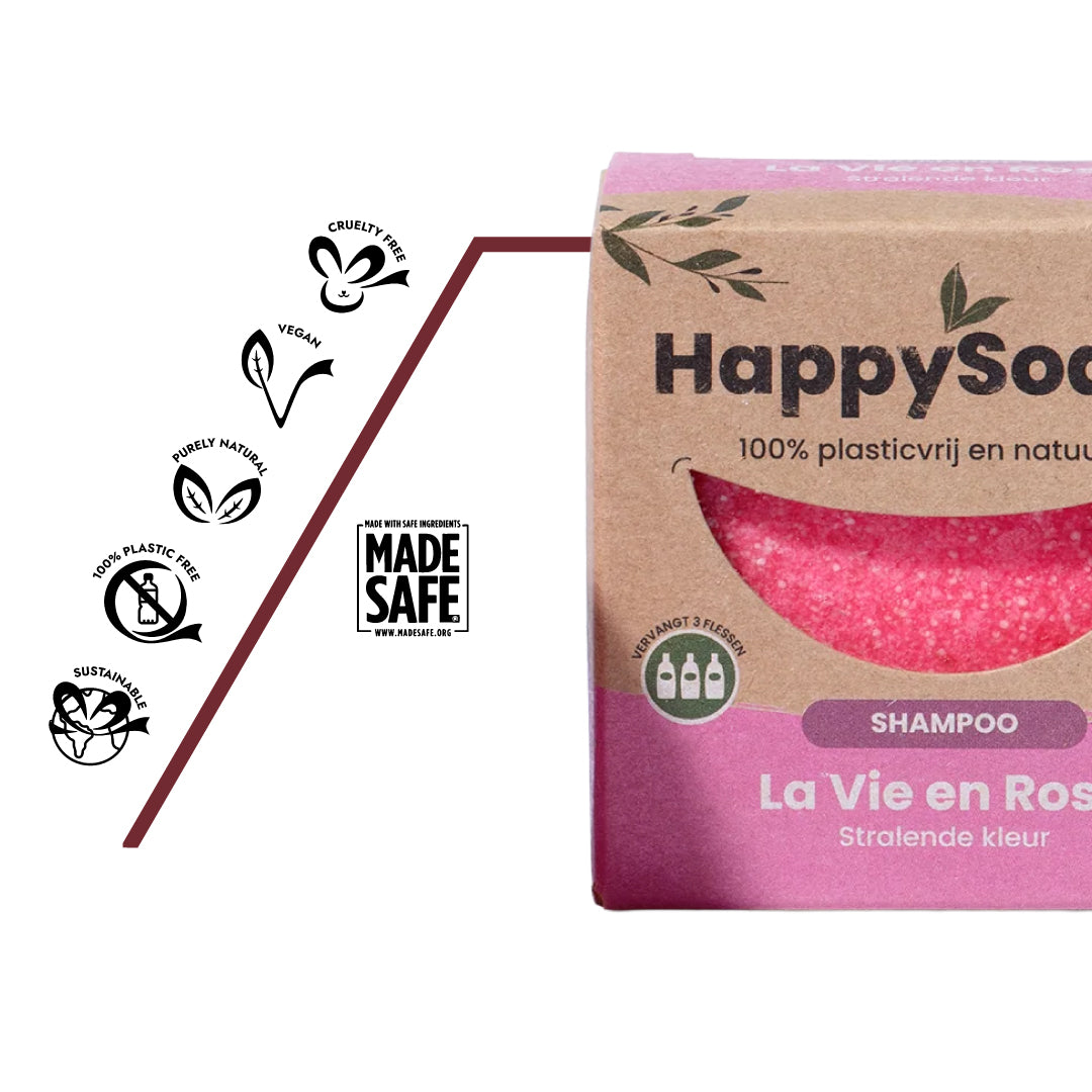 Zero-Waste-Shampoo – feste Seifenbar ersetzt mehrere herkömmliche Shampoo-Flaschen, spart Wasser und CO₂ – zarter Rosenduft sorgt für ein sanftes, verwöhnendes Pflegeerlebnis..