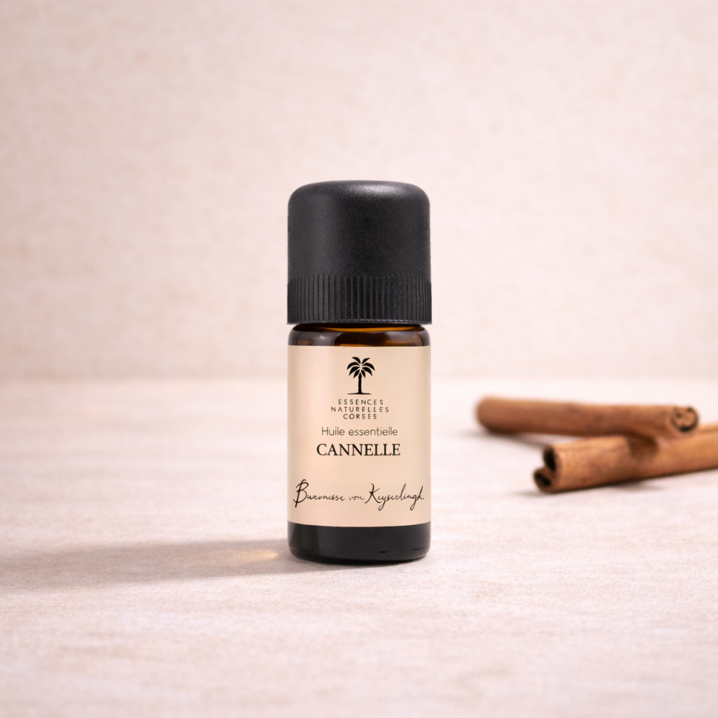 Ätherischeres Zimtöl, Bio-Zertifiziert. 100% naturrein in Studio neben Zimt rollen. 