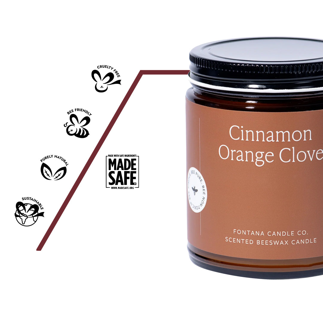 Zimt Orange Nelken Duftkerze Made Safe®‑Zertifiziert für non-toxic und schadstofffreie Inhaltsstoffe