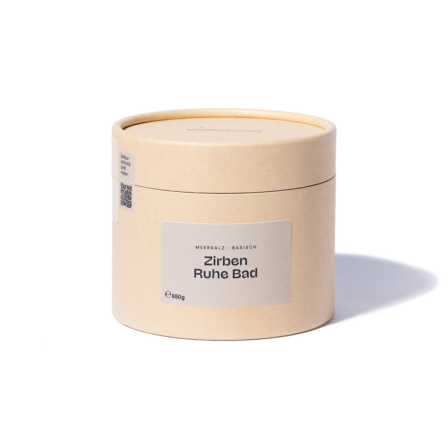 Zirben Ruhebadsalzmischung in nachhaltiger Verpackung, vegan und naturreine Inhaltsstoffe