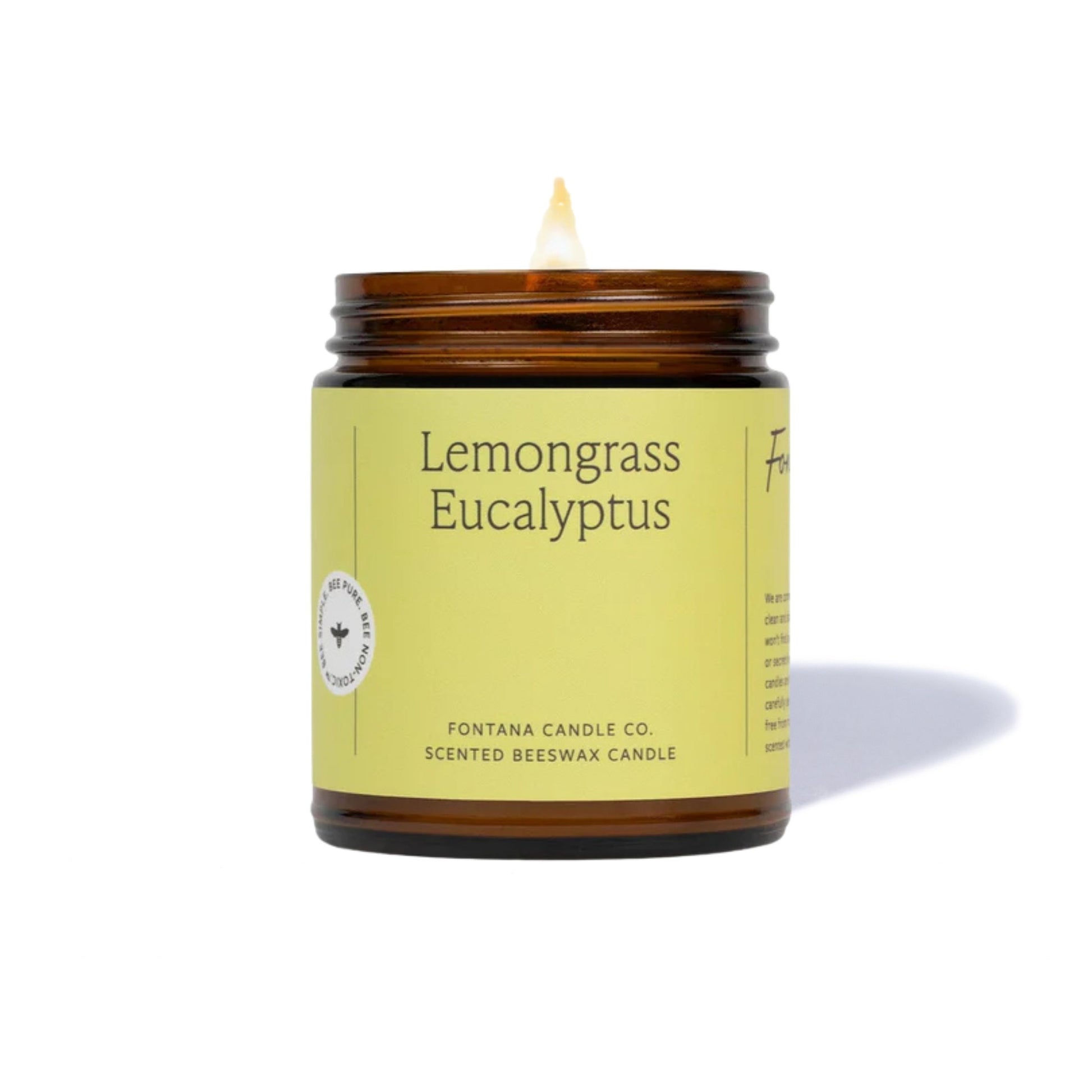 Zitronengras Eukalyptus Duftkerze aus Bienenwachs und Kokosoel, aromakerze non-toxic mit ätherischen Ölen