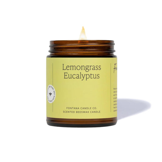 Zitronengras Eukalyptus Duftkerze aus Bienenwachs und Kokosoel, aromakerze non-toxic mit ätherischen Ölen