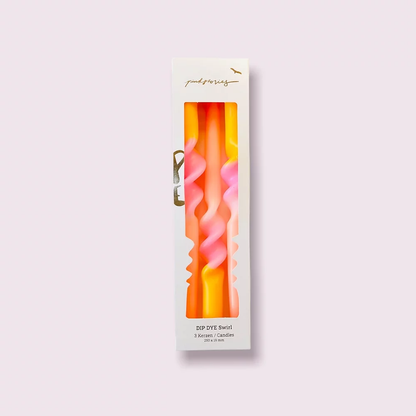 Kerze Dip Dye Swirl